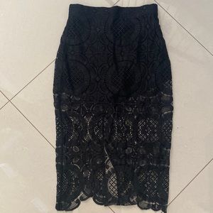 Bebe black lace Brady skirt
